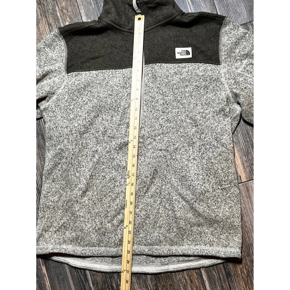The North Face Mens Fleece 1/4 Zip Pullover Green Grey Large Gordon Lyons Logo - Picture 5 of 8